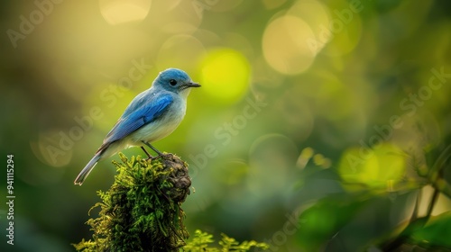 A Blue Bird Perched on a Branch