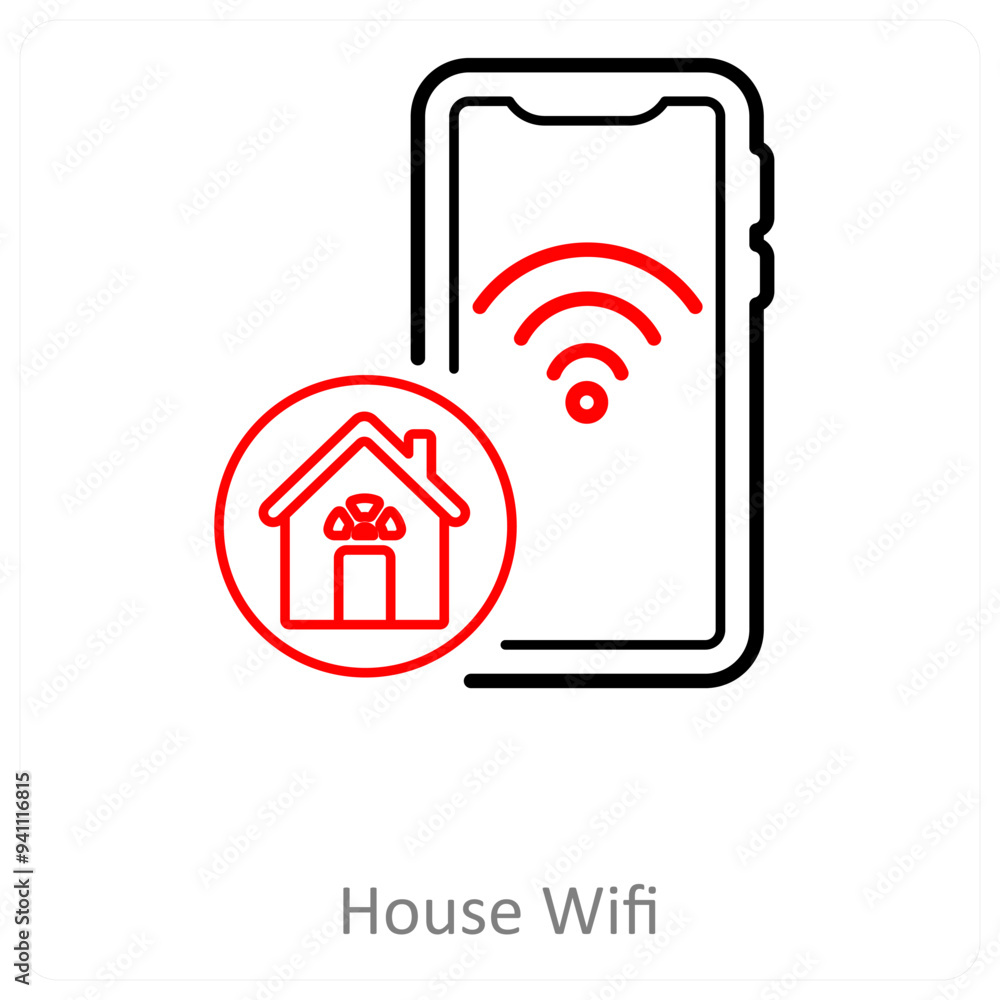 House Wifi And Connection Icon Concept House Wifi And Connection Icon Concept