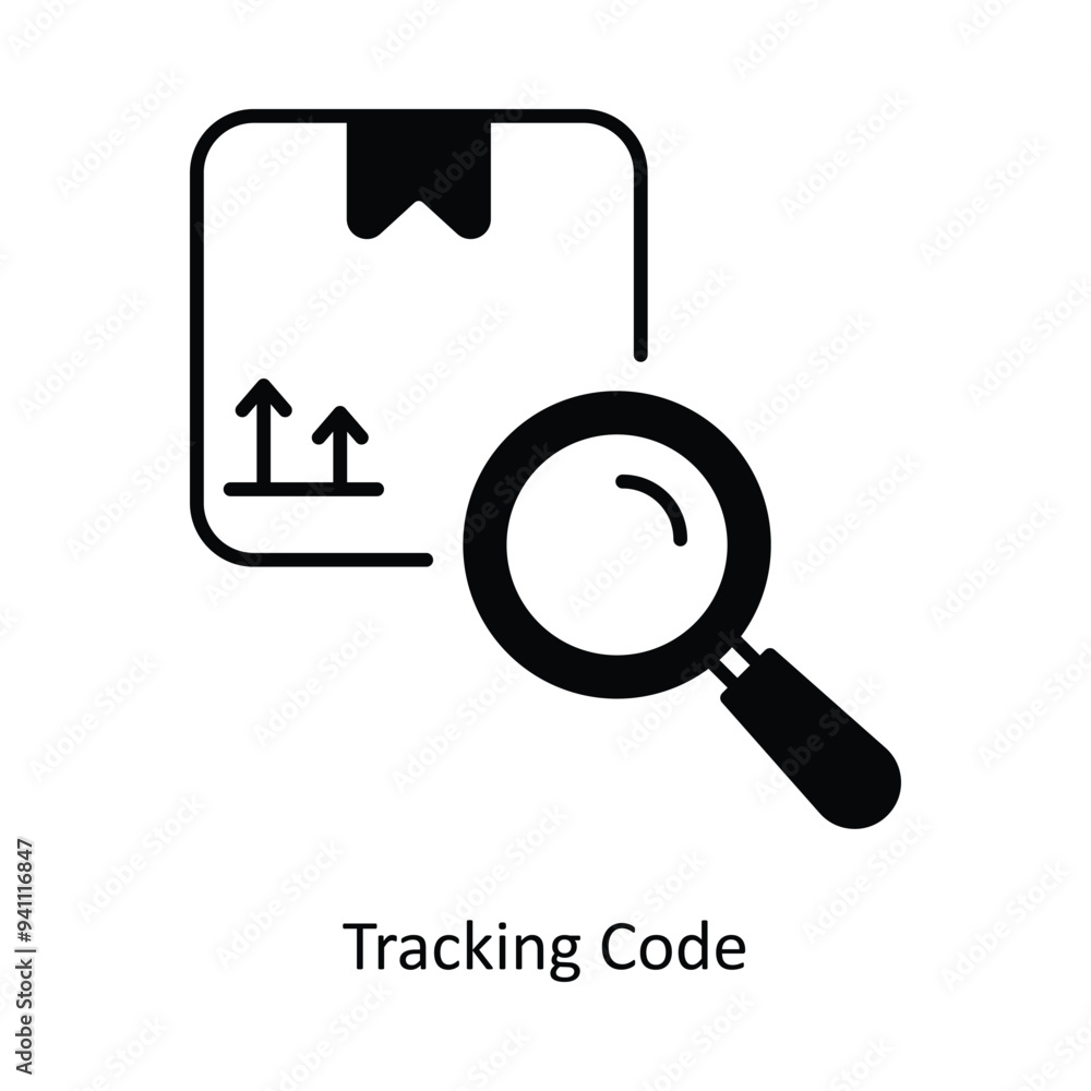 Tracking Code vector solid icon design illustration. Logistics Delivery symbol on White background EPS 10 File Tracking Code vector solid icon design illustration. Logistics Delivery symbol on White background EPS 10 File