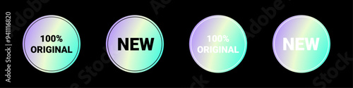 Sticker hologram emblem holographic label.