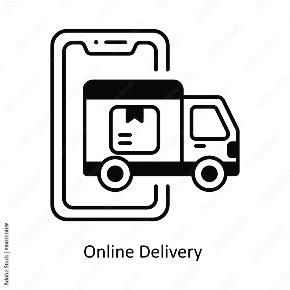 Online Delivery vector solid icon design illustration. Logistics Delivery symbol on White background EPS 10 File Online Delivery vector solid icon design illustration. Logistics Delivery symbol on White background EPS 10 File