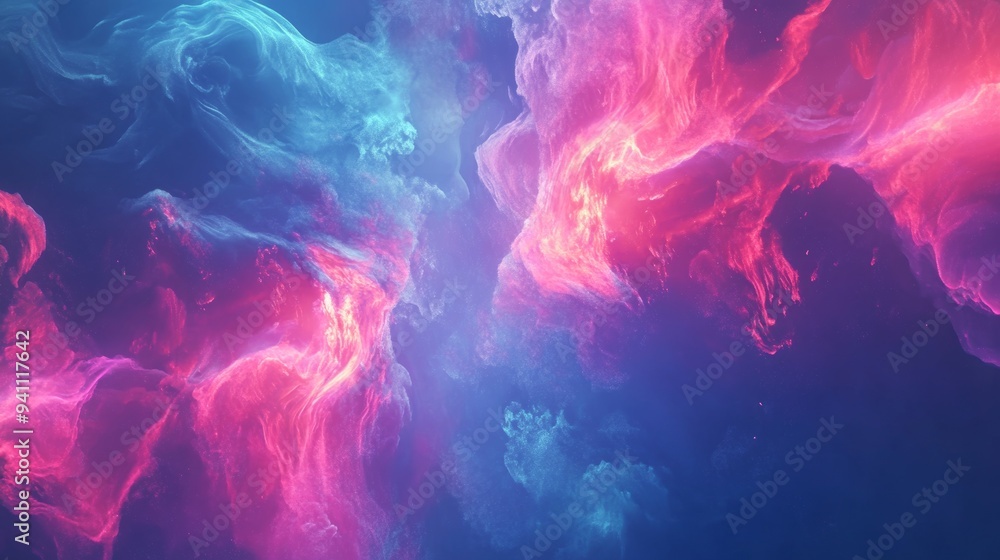 Purple blue cosmic clouds with shining elements on a dark background Purple blue cosmic clouds with shining elements on a dark background