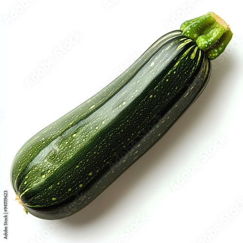zucchini isolated on white background with shadow. organic courgette. green baby marrow vegetable 