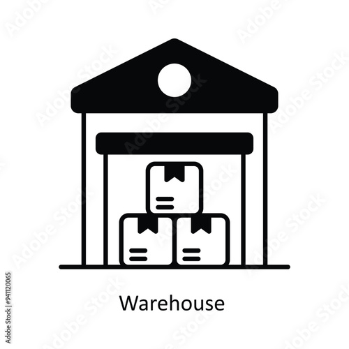 Warehouse  vector solid icon design illustration. Logistics Delivery symbol on White background EPS 10 File photo