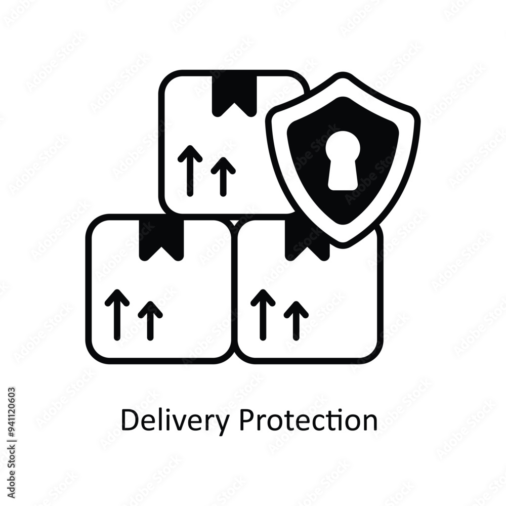 Delivery Protection vector solid icon design illustration. Logistics Delivery symbol on White background EPS 10 File Delivery Protection vector solid icon design illustration. Logistics Delivery symbol on White background EPS 10 File
