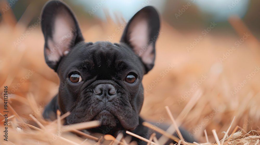 Fototapeta premium Arni The French Bulldog Field