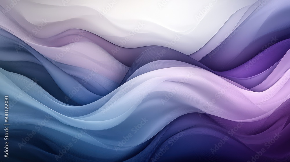 Abstract background with flowing purple, blue and white waves. Abstract background with flowing purple, blue and white waves.