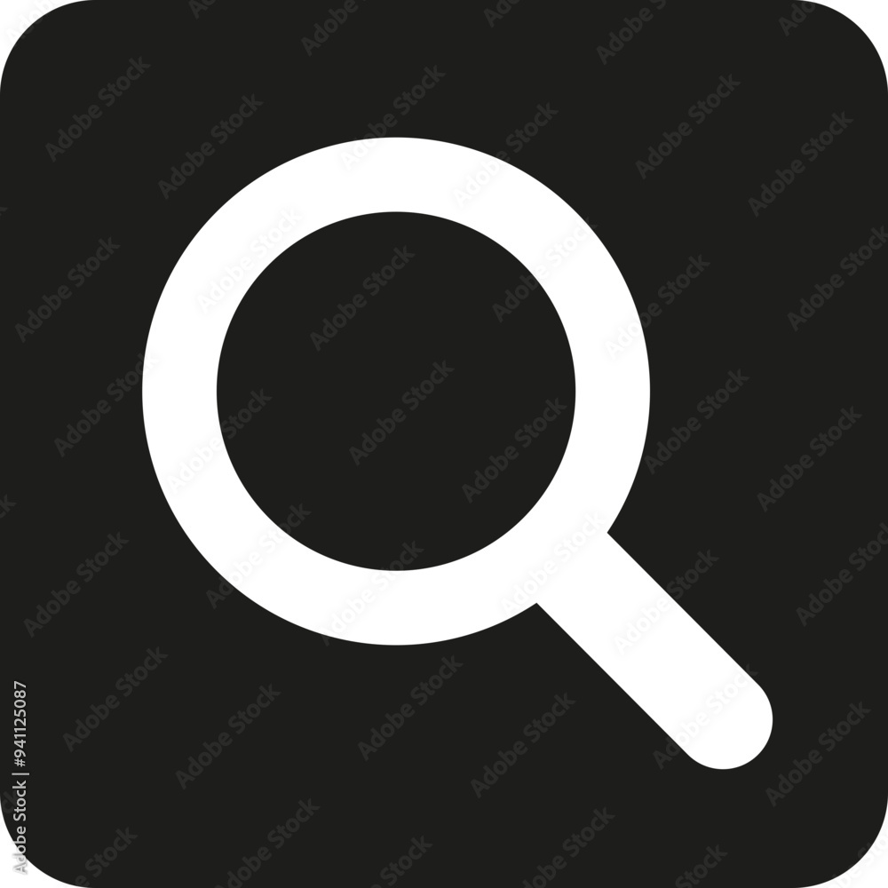 Magnifying glass icon. Zoom symbol. Silhouette style. Magnifying glass icon. Zoom symbol. Silhouette style.