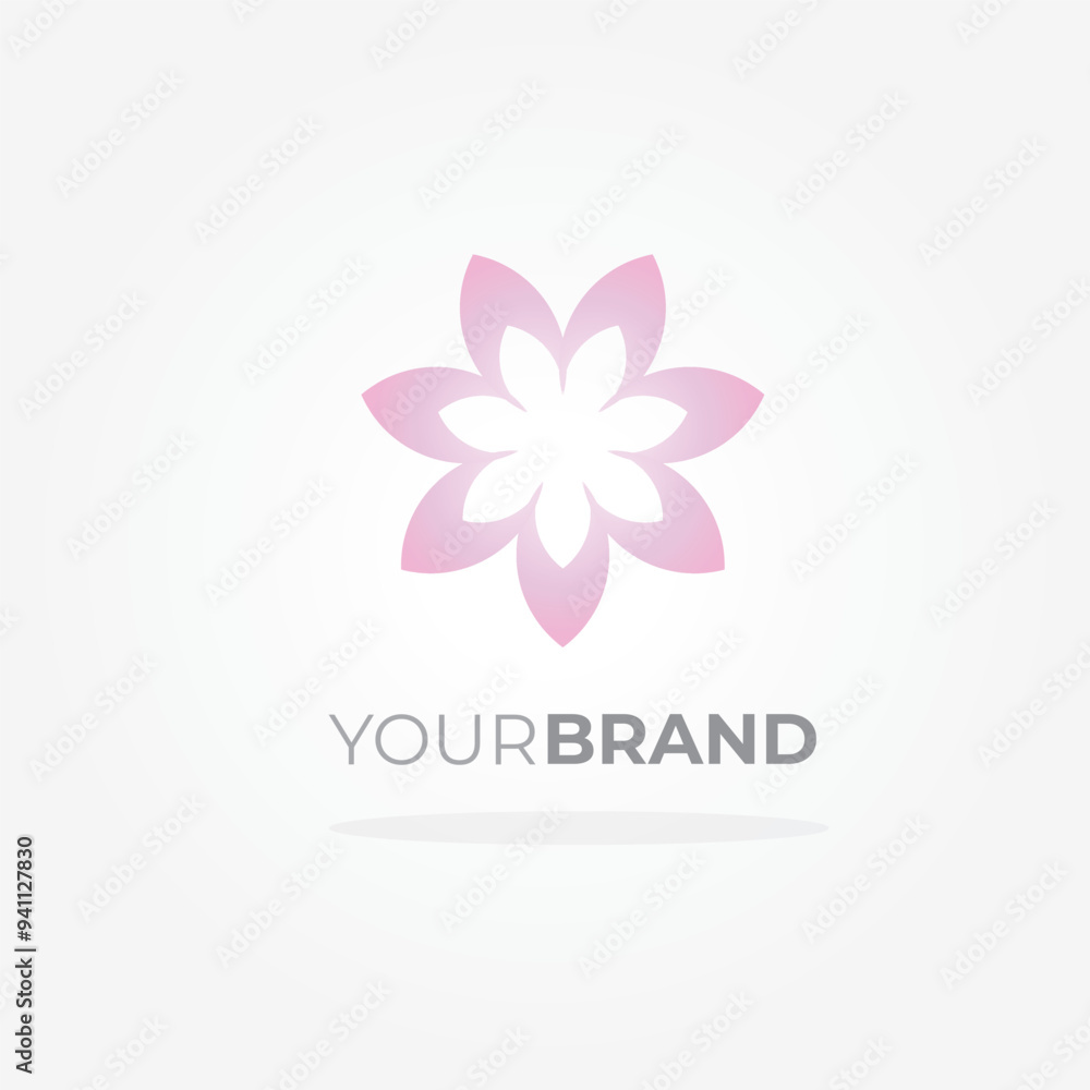 flower logo, pink colors with shadow flower logo, pink colors with shadow