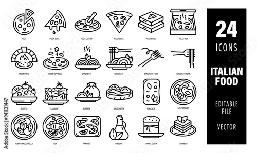 Icon Set Italian Food