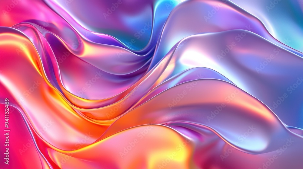 Vibrant abstract liquid waves in pink, purple, and orange hues Generative AI Vibrant abstract liquid waves in pink, purple, and orange hues Generative AI