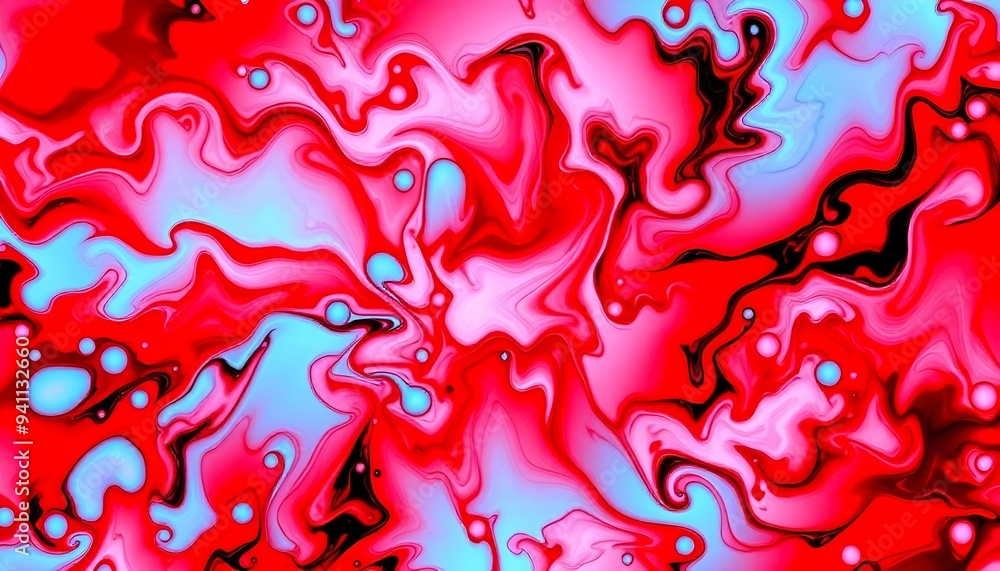Abstract thermal energy art in red and blue