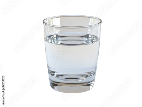 Clear glass of water, simple and refreshing, isolated on white background. PNG transparent.