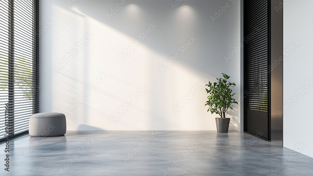 Softly Lit Room with Concrete Floor Softly Lit Room with Concrete Floor