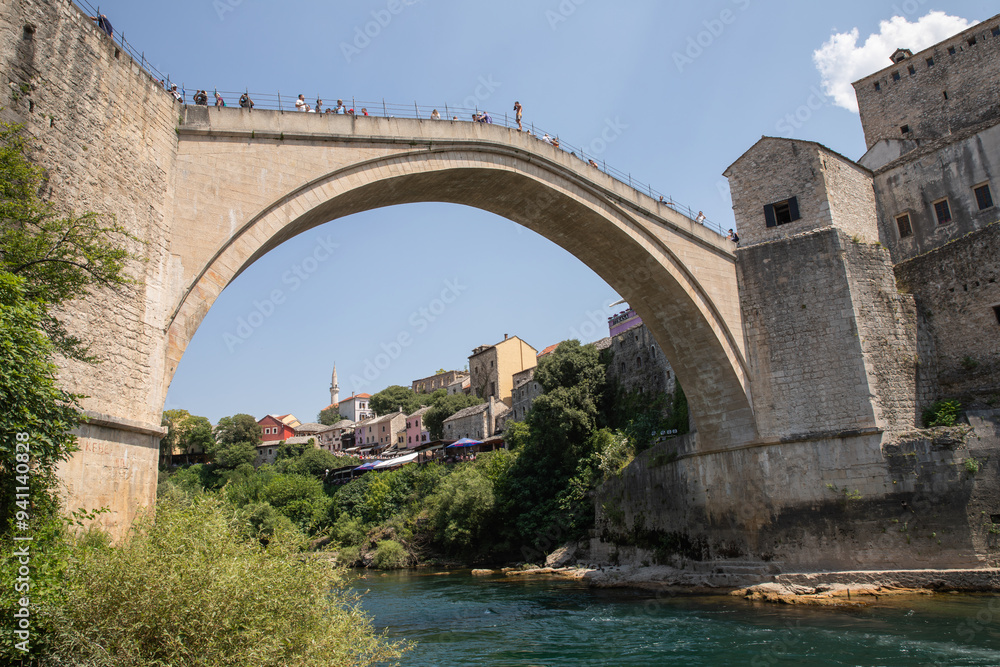 The city of Mostar in Bosnia and Herzegovina, Europe The city of Mostar in Bosnia and Herzegovina, Europe