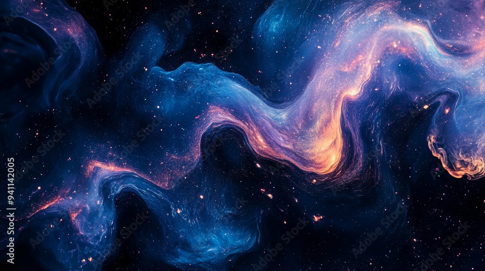 Abstract purple blue cosmic clouds on dark background Abstract purple blue cosmic clouds on dark background