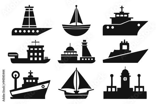 Ship and Boat Icon Set