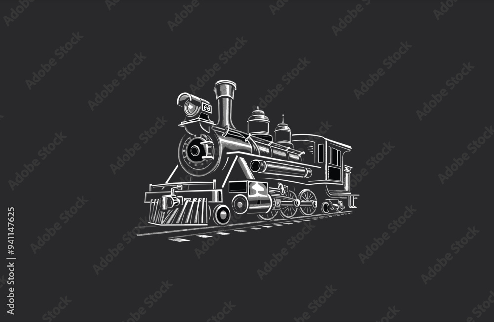 Obraz premium Train logo style icon design template flat vector
