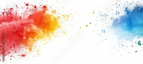 Colorful Splash, Color Drop in Water. Abstract Background. Blue, Yellow, and Red Ink Explosion