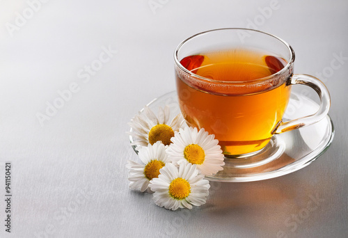 Pure Chamomile Flowers with tea