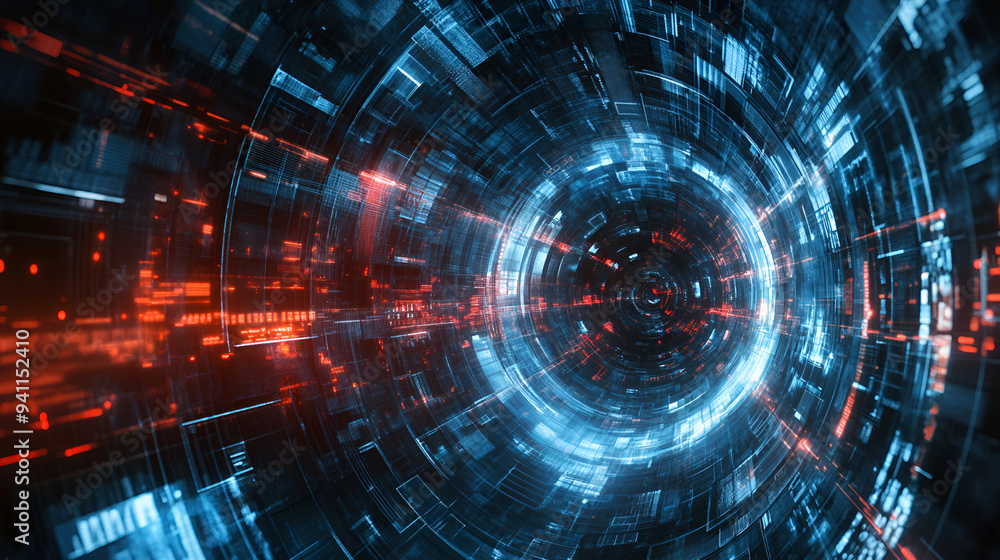 Obraz premium digital technology AI data background.6500x3643 px.