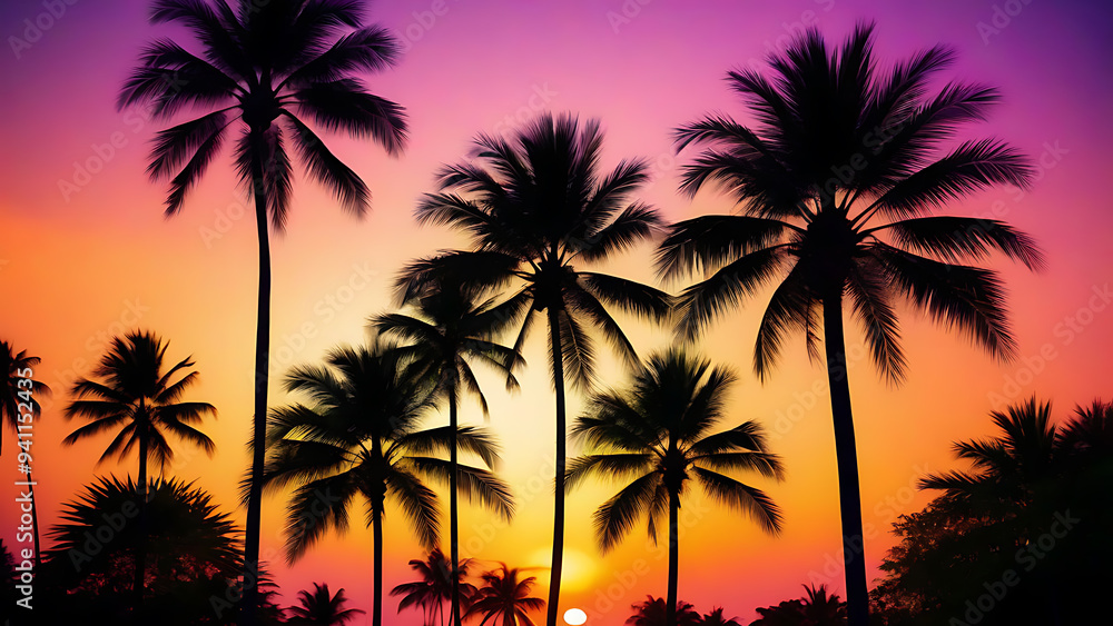 palm silhouette at sunset palm silhouette at sunset
