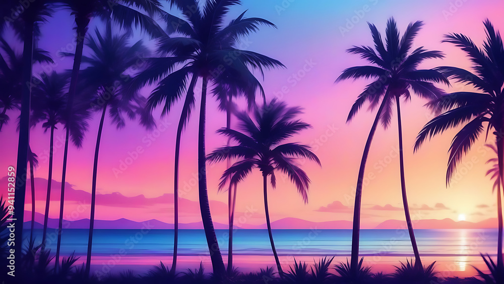 palm silhouette at sunset