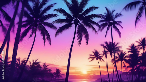 palm silhouette at sunset
