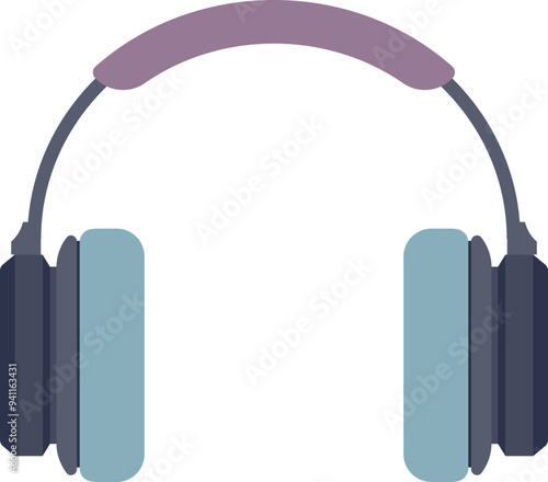 Colorful over-ear headphones icon, symbolizing music, audio, and personal listening.