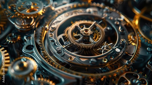 Wallpaper Mural Intricate clockwork mechanism, Steampunk, Detailed, Digital, Highlighting precision engineering Torontodigital.ca