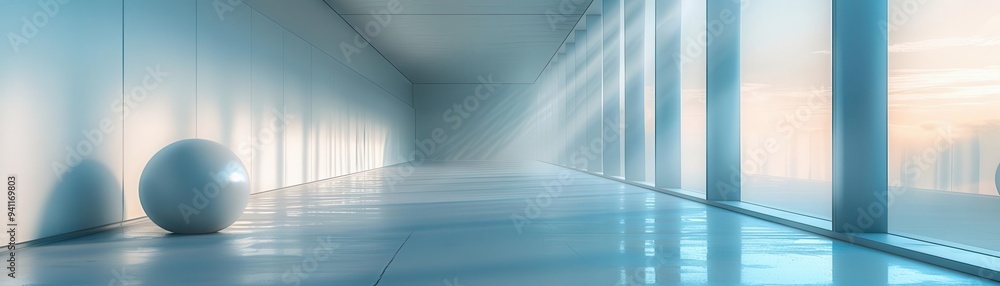 Minimalist art installation, Futuristic, Clean, Digital, Emphasizing simplicity