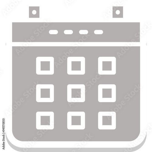 Calendar vector icon in sticker style 