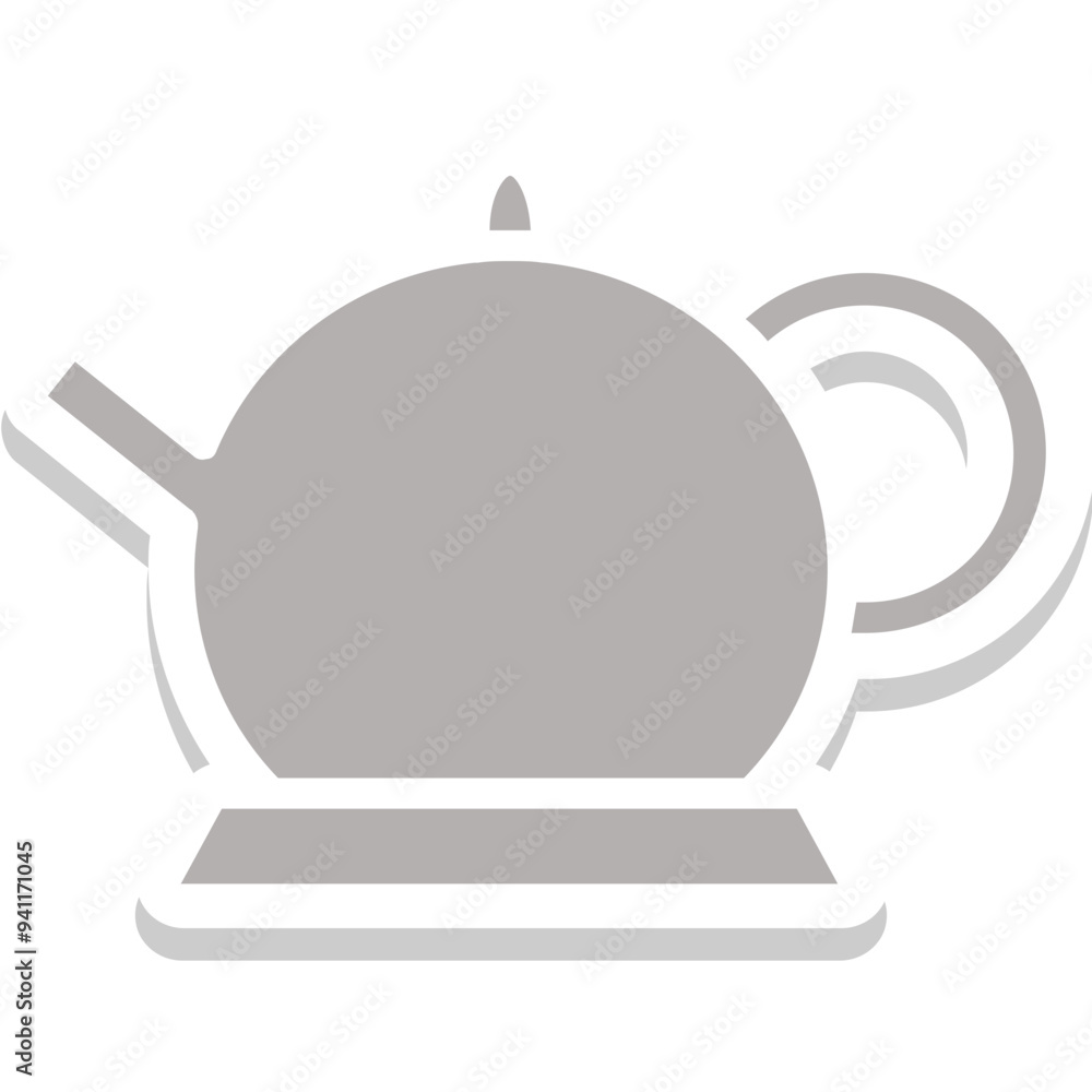 Teapot vector icon in sticker style Teapot vector icon in sticker style