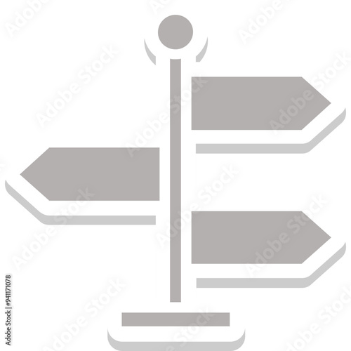 Signpost vector icon in sticker style 