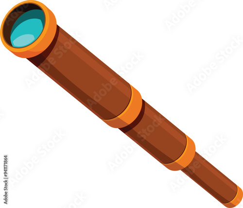 Antique telescope with brass accents, symbolizing exploration, discovery, and the search for new horizons