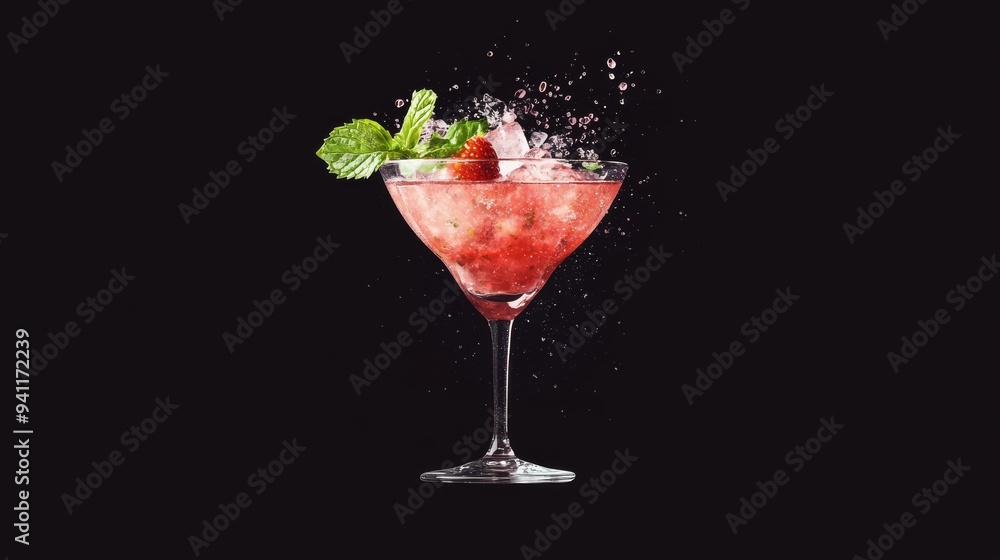 Refreshing Summer Cocktail Watercolor Illustration with Vibrant Pinks and Greens on Clean Background for Marketing Campaigns Refreshing Summer Cocktail Watercolor Illustration with Vibrant Pinks and Greens on Clean Background for Marketing Campaigns