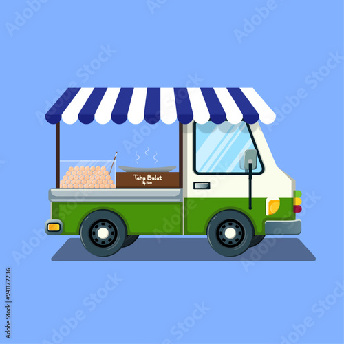 Tahu Bulat Food Truck Street Food Vector Design