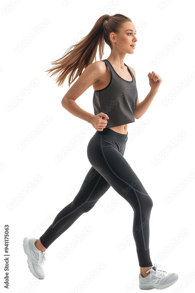 woman running, isolated on white background woman running, isolated on white background