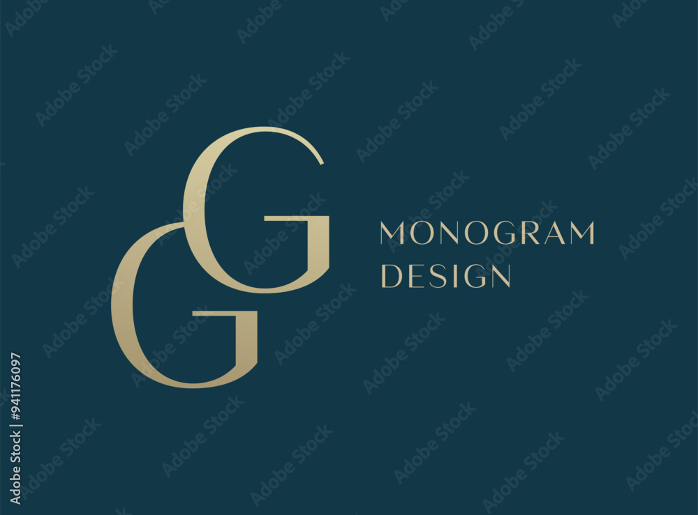 Fototapeta premium GG letter logo icon design. Classic style luxury initials monogram.