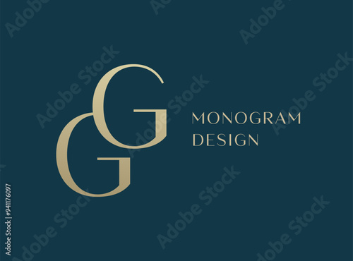GG letter logo icon design. Classic style luxury initials monogram.
