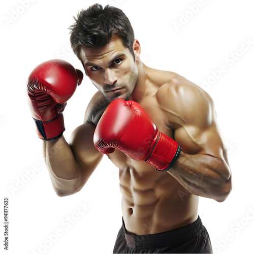A man with a red boxing gloves that says quot no quot