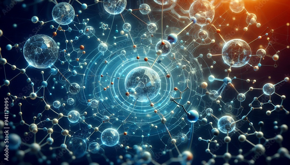 Closeup of an abstract biological and scientific molecular structure concept Closeup of an abstract biological and scientific molecular structure concept