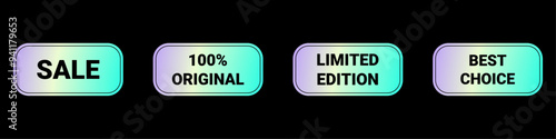 Sticker hologram emblem holographic label. Holographic rectangular textured stickers for labels.