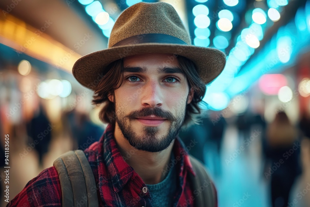 Confident Hipster Man with Trendy Style, Modern Fashion, Stylish Hairstyle and Beard, Urban Lifestyle Photography Confident Hipster Man with Trendy Style, Modern Fashion, Stylish Hairstyle and Beard, Urban Lifestyle Photography