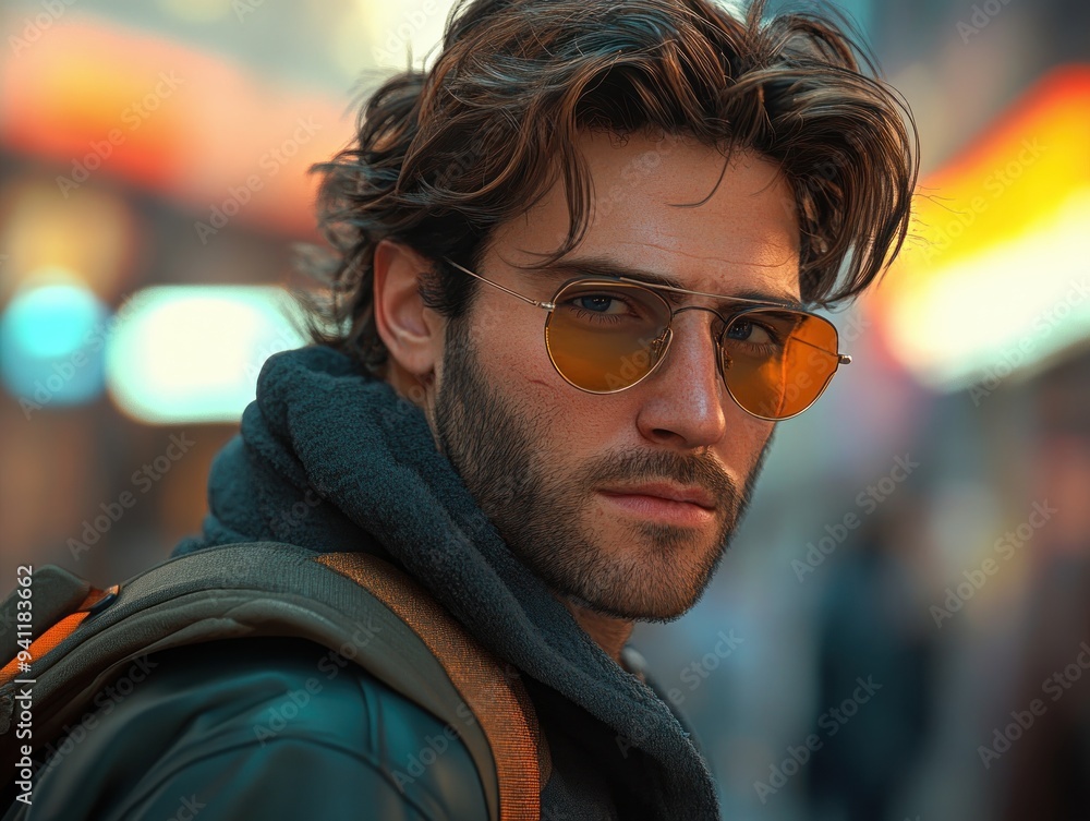 Cool Hipster Guy With Sunglasses and a Positive Vibe A Casual Fashion Portrait Featuring a Modern, Laid-Back Aesthetic Cool Hipster Guy With Sunglasses and a Positive Vibe A Casual Fashion Portrait Featuring a Modern, Laid-Back Aesthetic