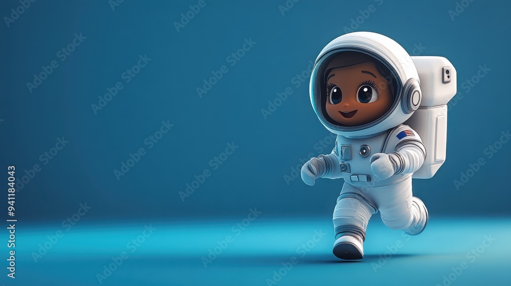 Boy astronaut cartoon style 3d, solid background Boy astronaut cartoon style 3d, solid background