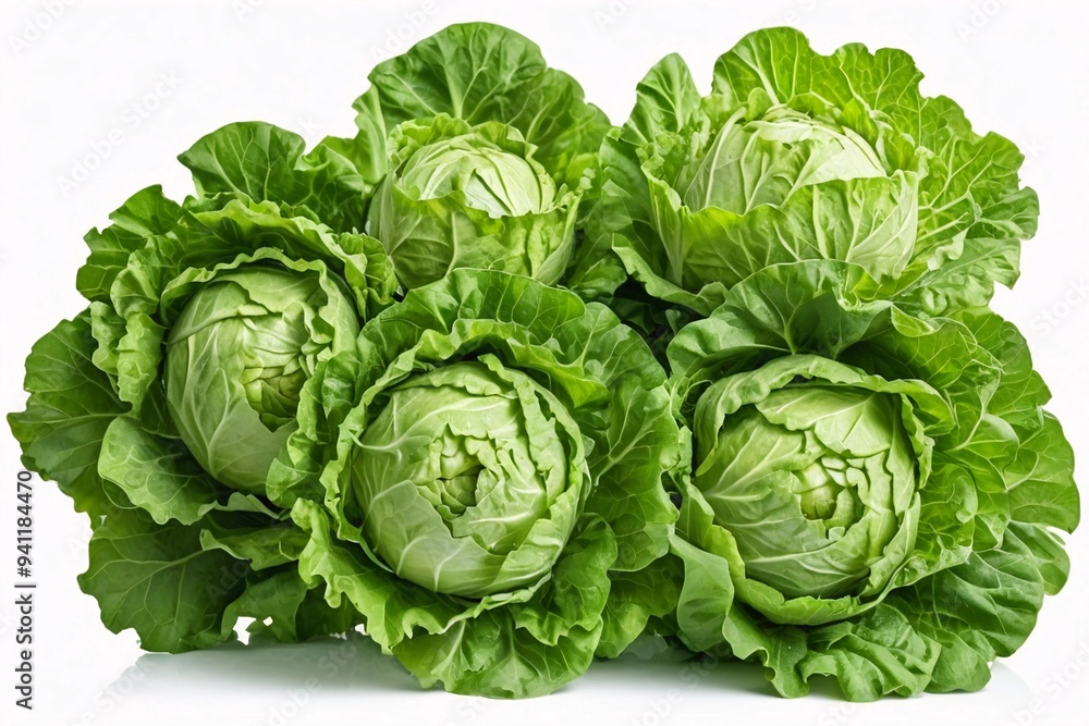 Fototapeta premium Fresh green cabbages isolated on white background.