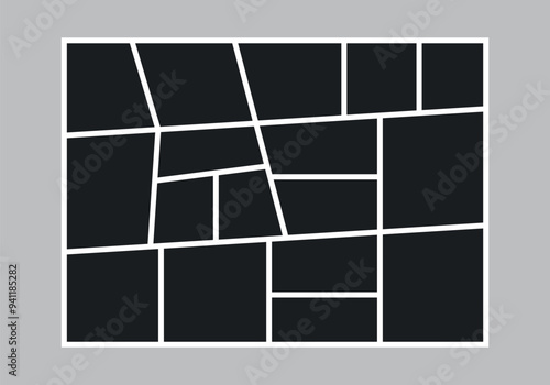 Blank collage frame template for photos