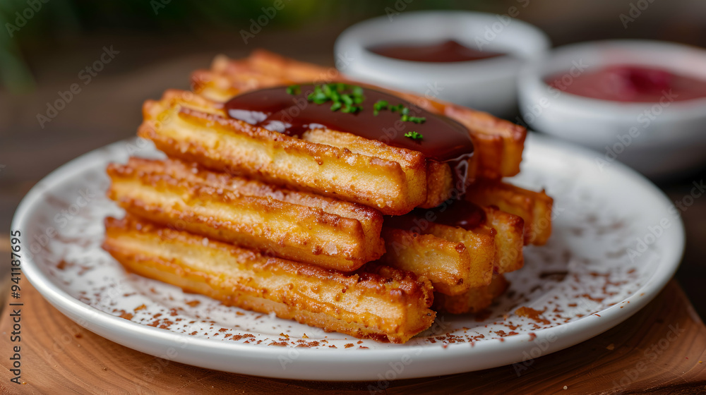 Artisanal Churros With Chocolate Sauce Castle Artisanal Churros With Chocolate Sauce Castle