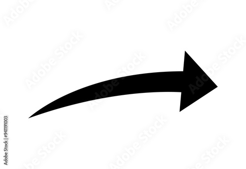 Single arrow icon. Vector black right arrow icon.